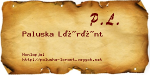Paluska Lóránt névjegykártya