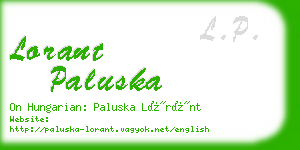 lorant paluska business card